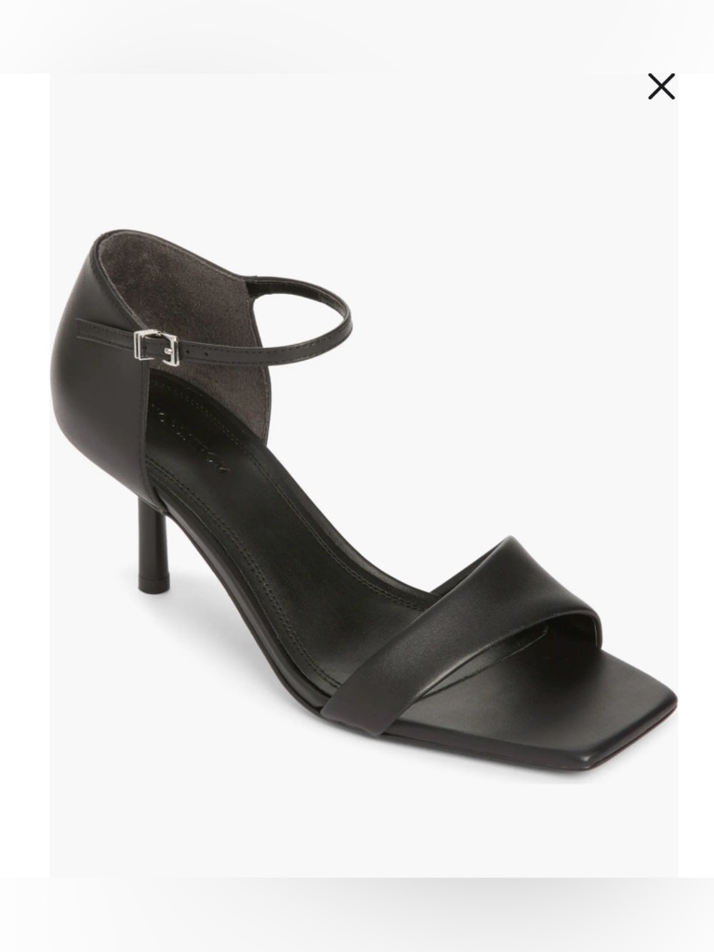 Nordstrom Black Low Kitten Heel Ankle-Strap Sandal‎